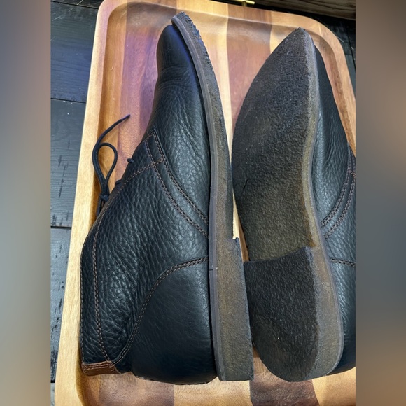 Mens Johnston & Murphy Black Sheepskin Leather Ankle Chukka Boots Size 13 M GUC - Picture 9 of 12